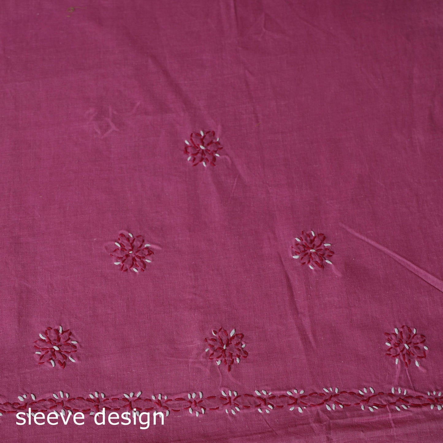 Pink - 3pc hand embroidery cotton lucknow chikankari dress