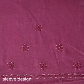Pink - 3pc hand embroidery cotton lucknow chikankari dress