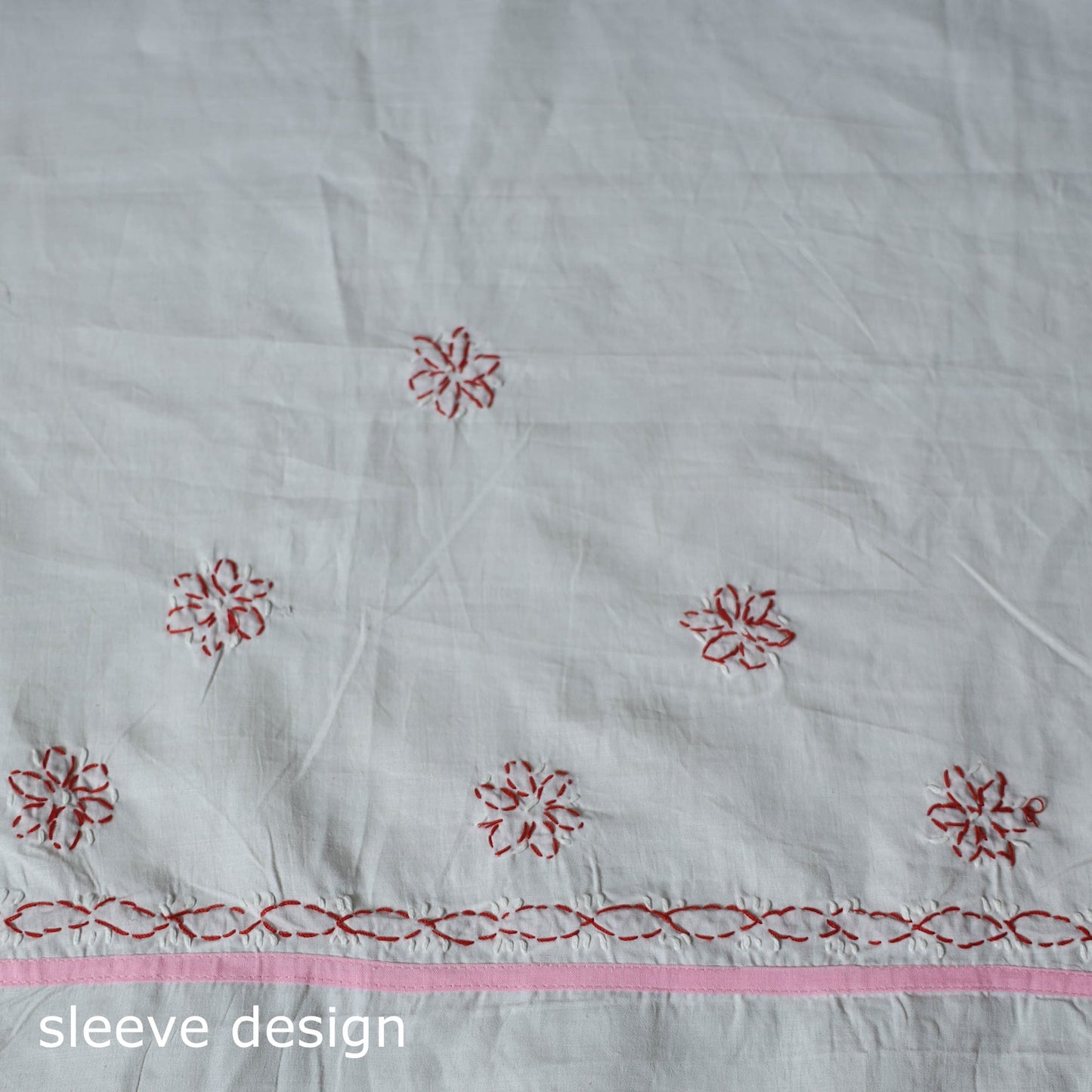 Pink - 3pc hand embroidery cotton lucknow chikankari dress