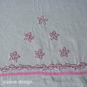 Pink - 3pc hand embroidery cotton lucknow chikankari dress