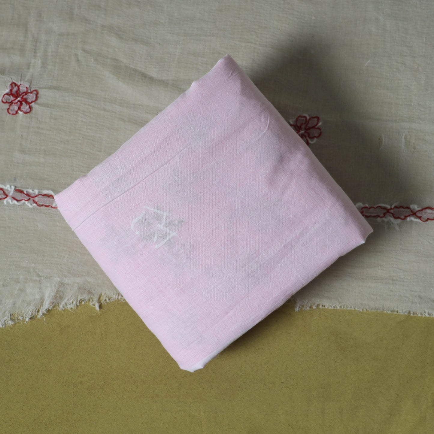 Pink - 3pc hand embroidery cotton lucknow chikankari dress