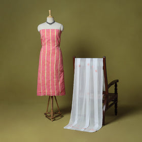 Pink - 3pc hand embroidery cotton lucknow chikankari dress