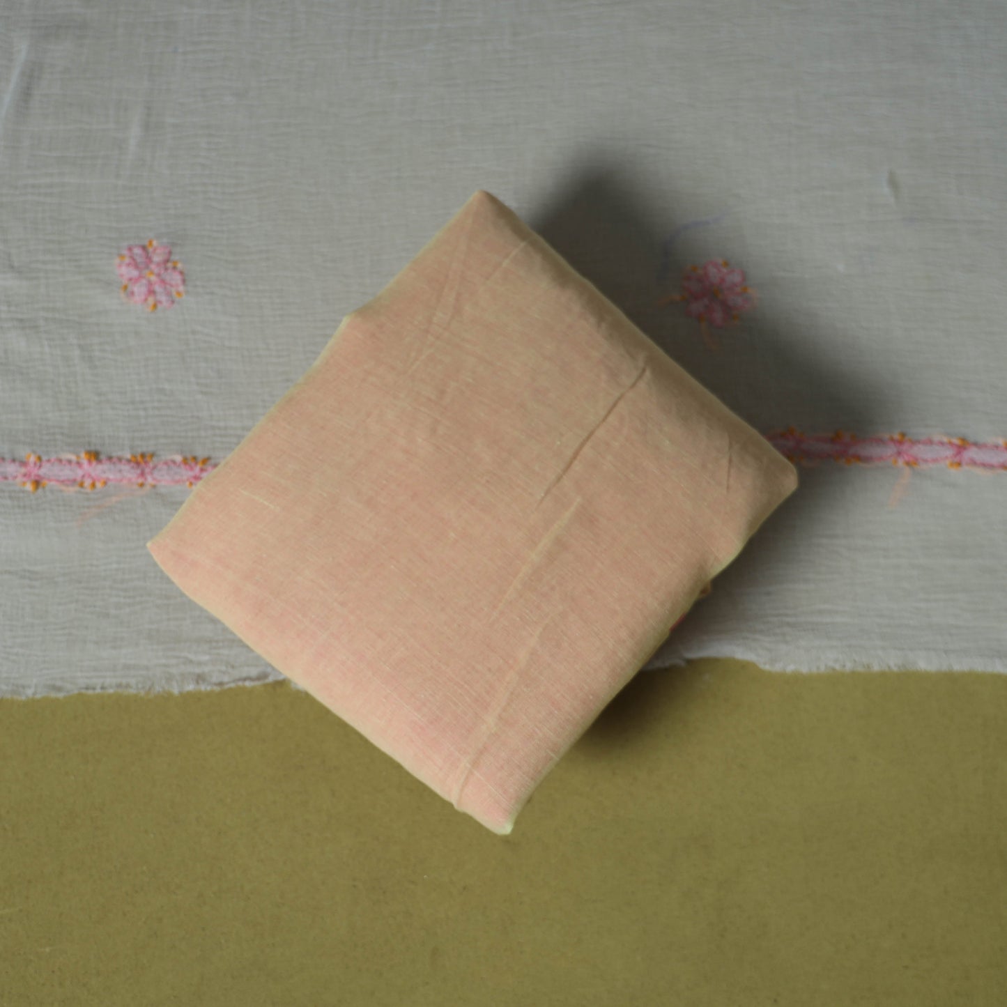 Pink - 3pc hand embroidery cotton lucknow chikankari dress