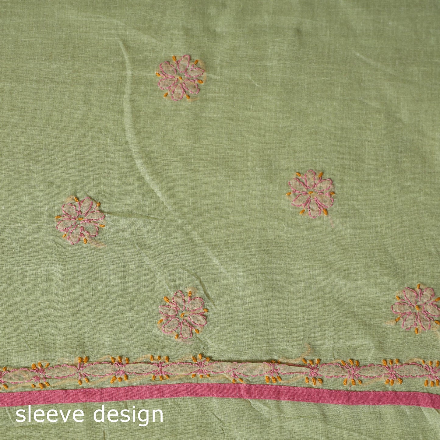 Pink - 3pc hand embroidery cotton lucknow chikankari dress