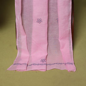 Pink - 3pc hand embroidery cotton lucknow chikankari dress
