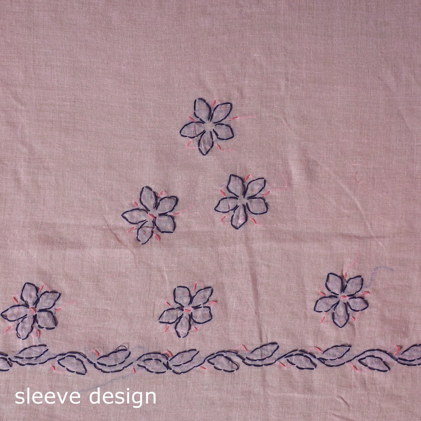 Pink - 3pc hand embroidery cotton lucknow chikankari dress