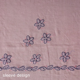 Pink - 3pc hand embroidery cotton lucknow chikankari dress