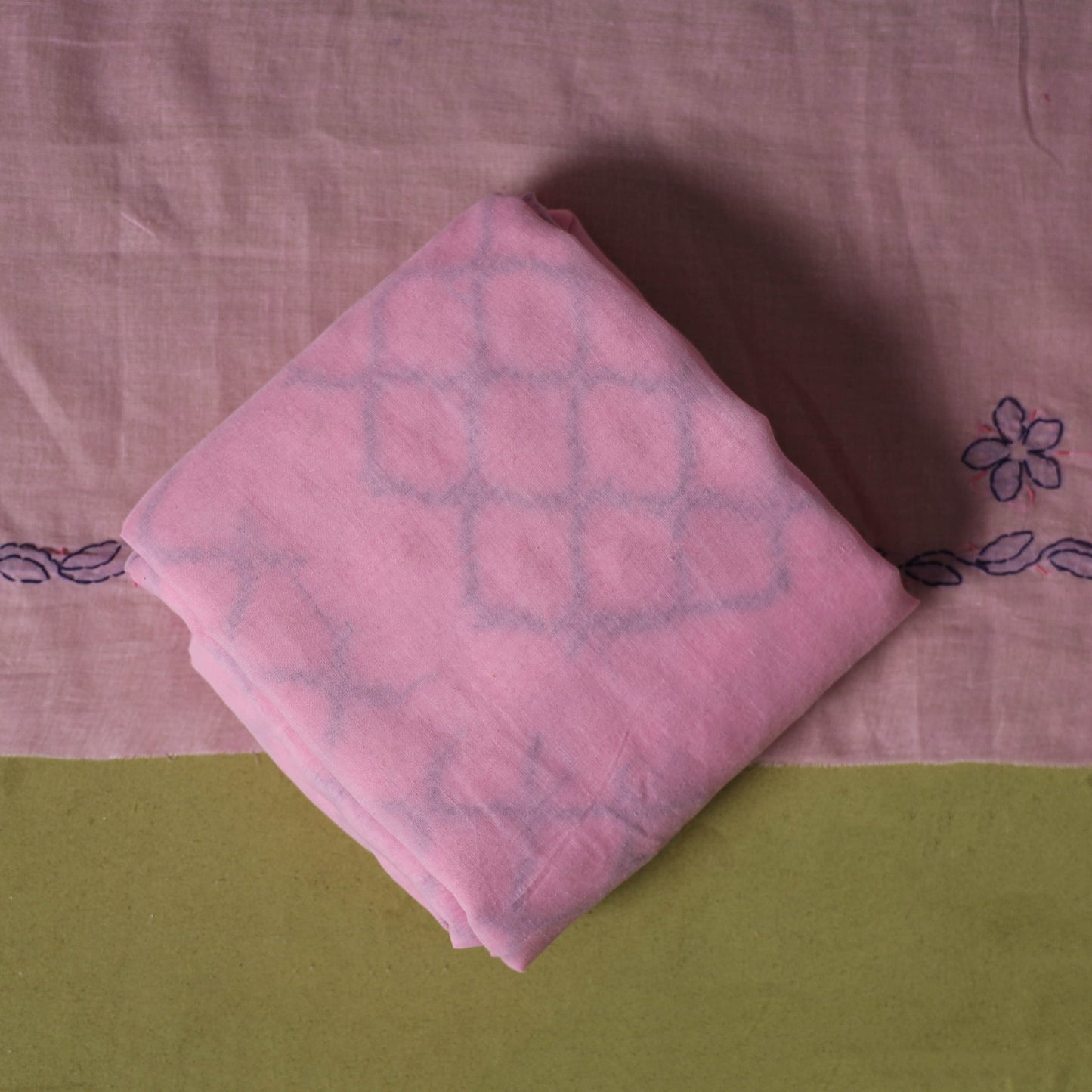 Pink - 3pc hand embroidery cotton lucknow chikankari dress