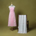 Pink - 3pc hand embroidery cotton lucknow chikankari dress