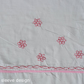 Pink - 3pc hand embroidery cotton lucknow chikankari dress