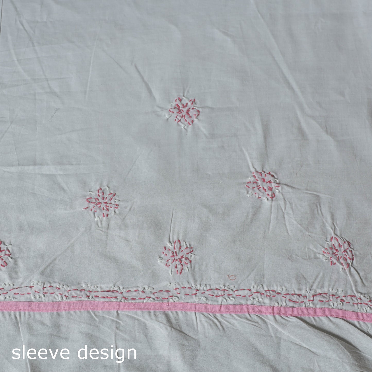 Pink - 3pc hand embroidery cotton lucknow chikankari dress