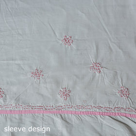 Pink - 3pc hand embroidery cotton lucknow chikankari dress