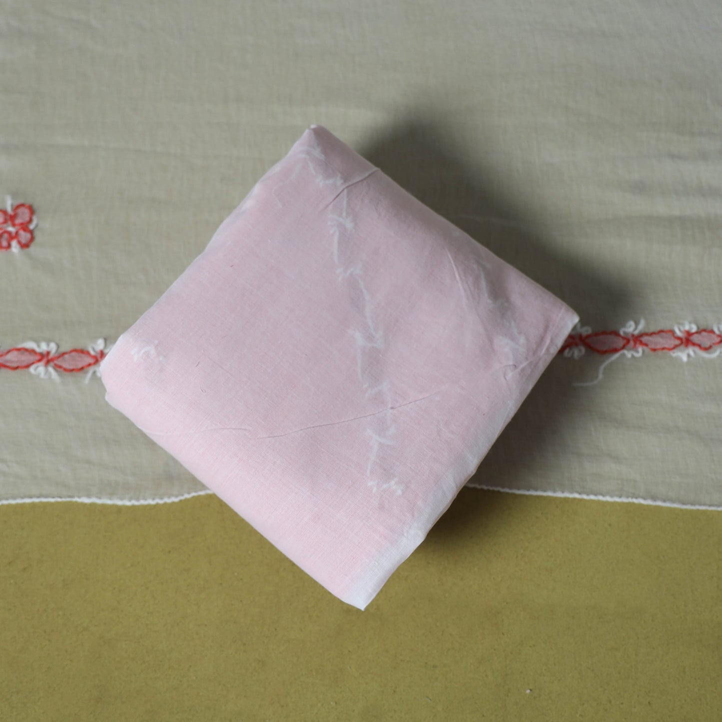 Pink - 3pc hand embroidery cotton lucknow chikankari dress