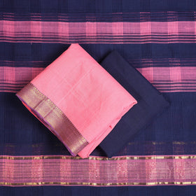 Buy 3pc Pink Handloom Cotton Mangalagiri Dress Material