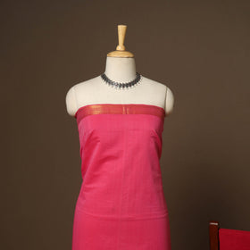 Pink - 3pc handloom cotton unstitched mangalagiri dress