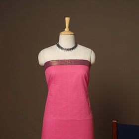 Pink - 3pc handloom cotton unstitched mangalagiri dress