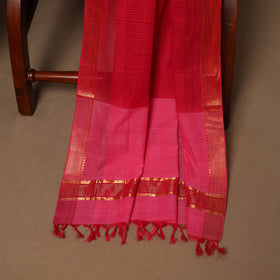 Pink - 3pc handloom cotton unstitched mangalagiri dress