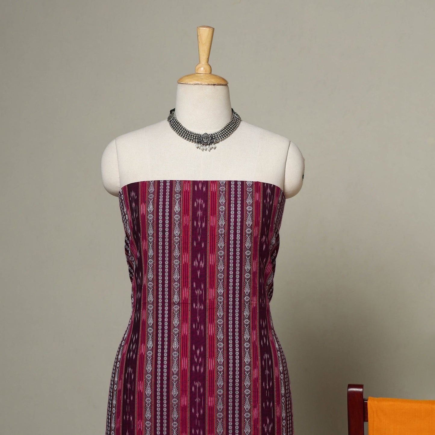 Pink - 3pc handloom cotton unstitched sambalpuri dress