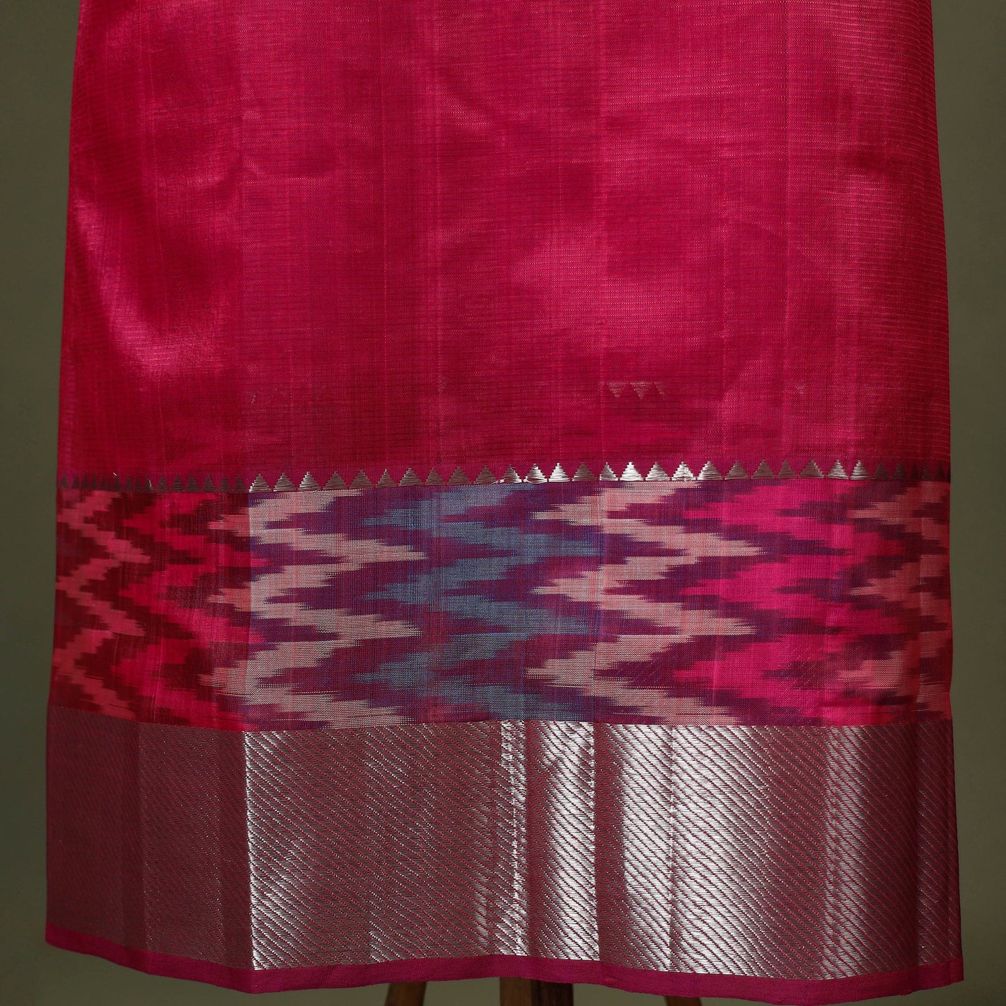 Pink - 3pc handloom unstitched mangalagiri dress material