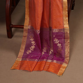 Pink - 3pc handloom zari work unstitched chanderi silk
