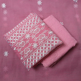  3pc Kota Doria Cotton Embroidered Suit Material Set 14 