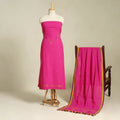 Pink - 3pc kutch handloom organic kala cotton unstitched