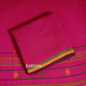 Pink - 3pc kutch handloom organic kala cotton unstitched