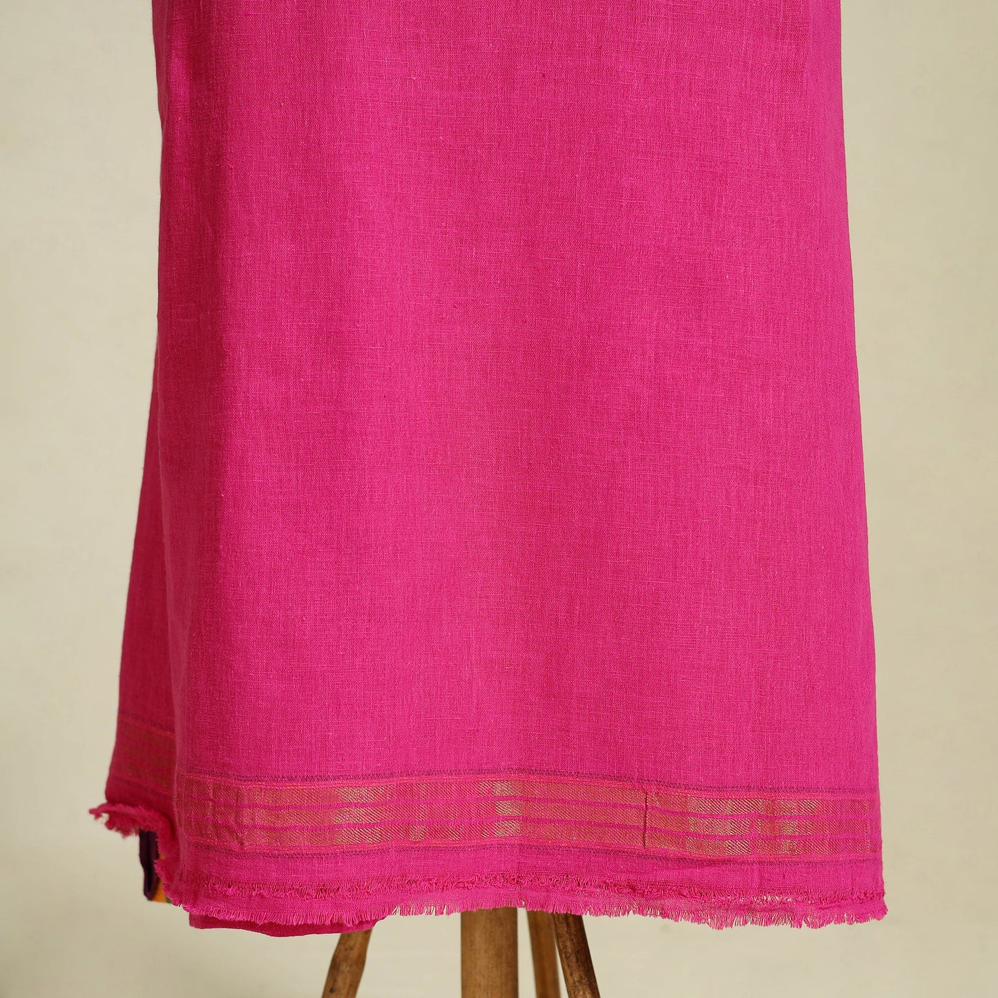 Pink - 3pc kutch handloom organic kala cotton unstitched