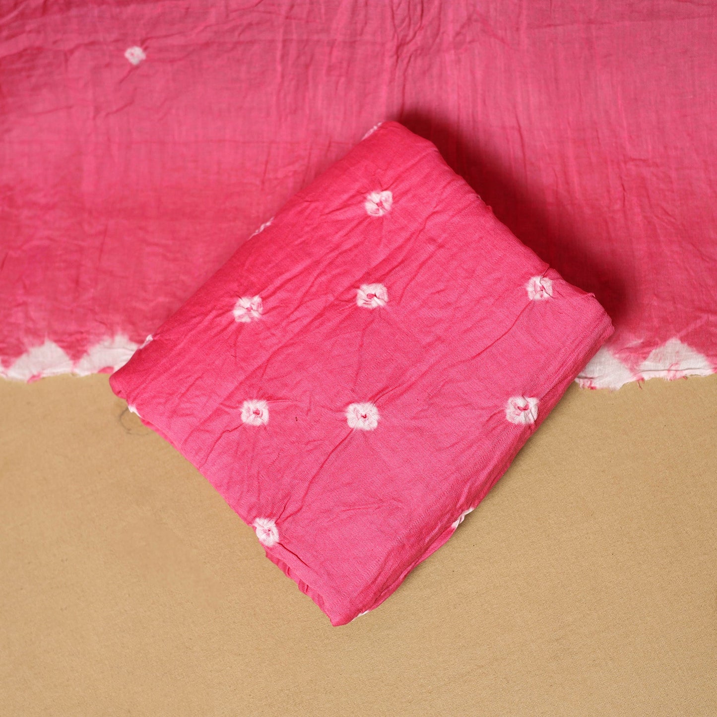 3pc kutch tie-dye satin cotton unstitched bandhani dress