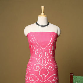 3pc kutch tie-dye satin cotton unstitched bandhani dress