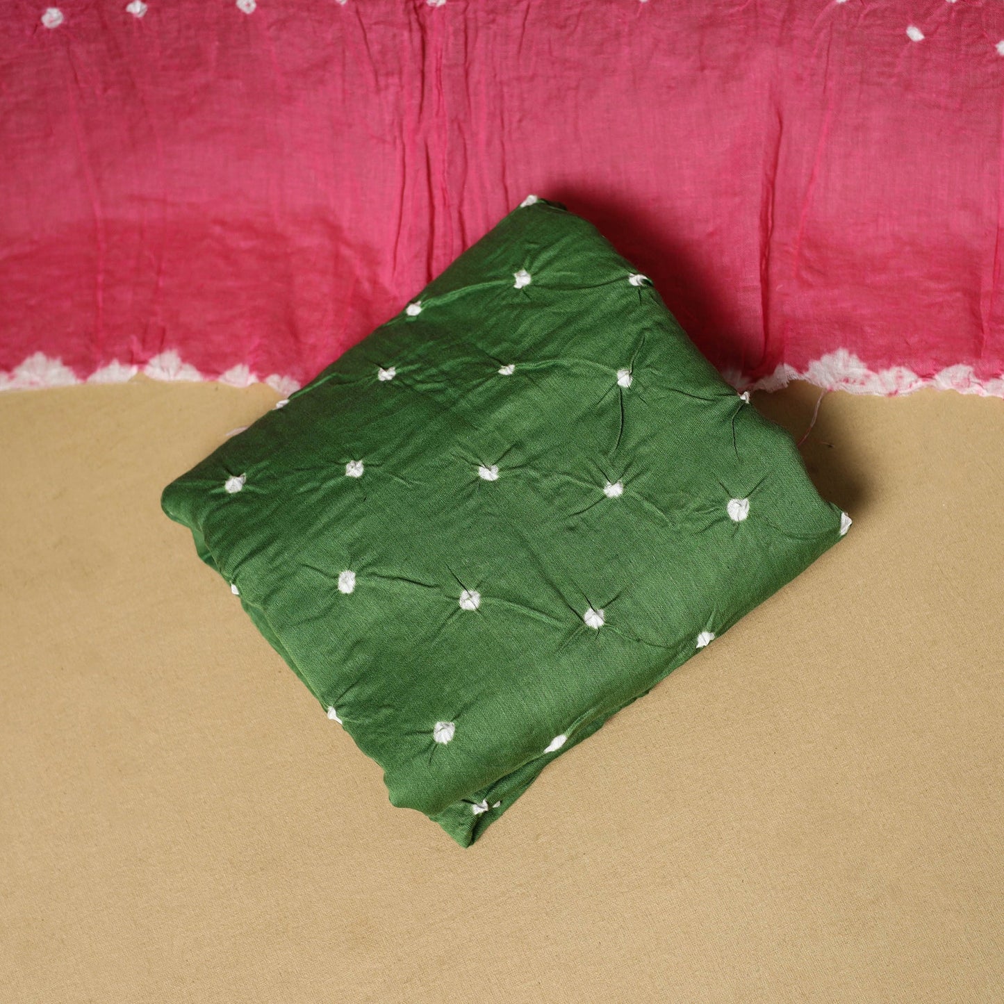 3pc kutch tie-dye satin cotton unstitched bandhani dress