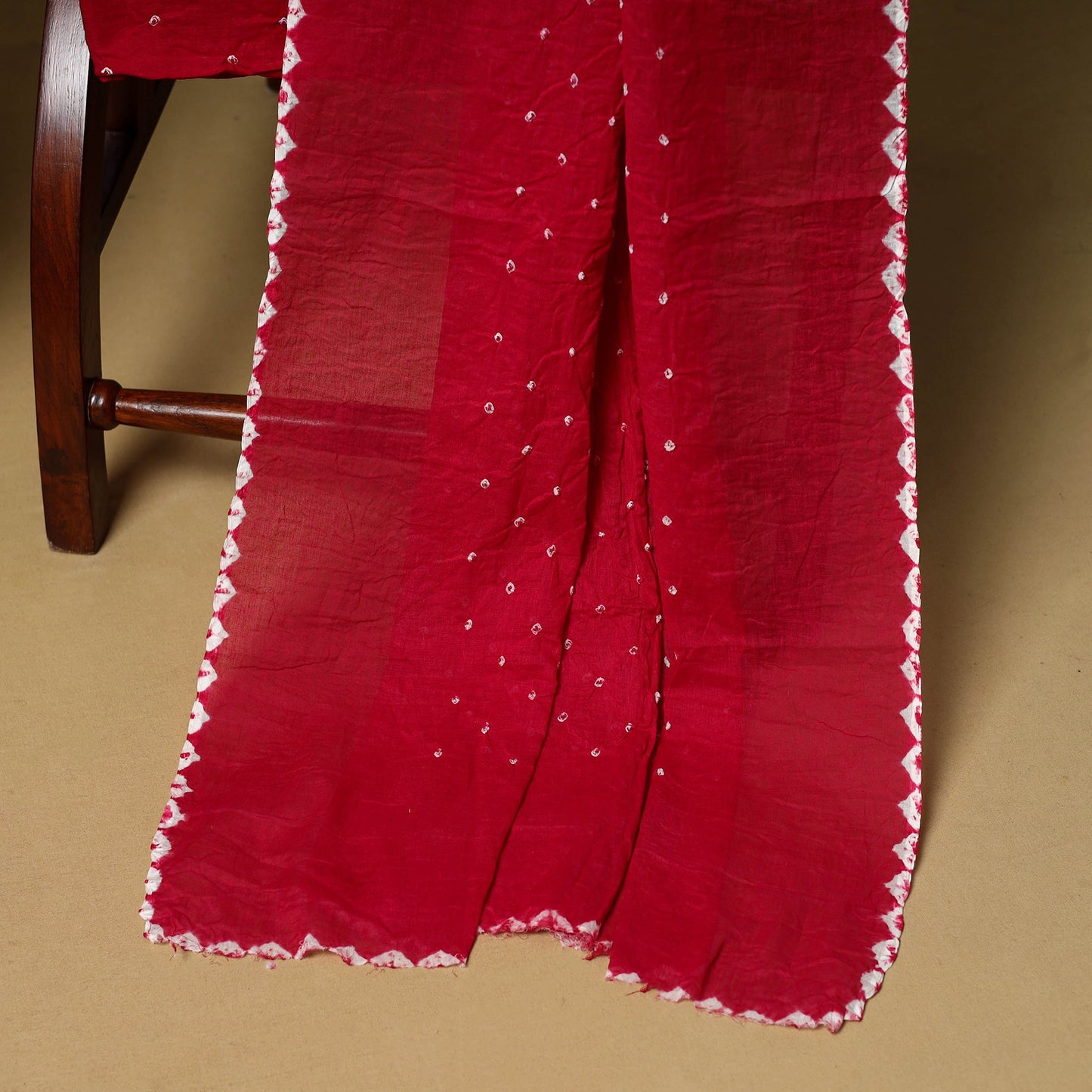 3pc kutch tie-dye satin cotton unstitched bandhani dress