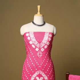 3pc kutch tie-dye satin cotton unstitched bandhani dress