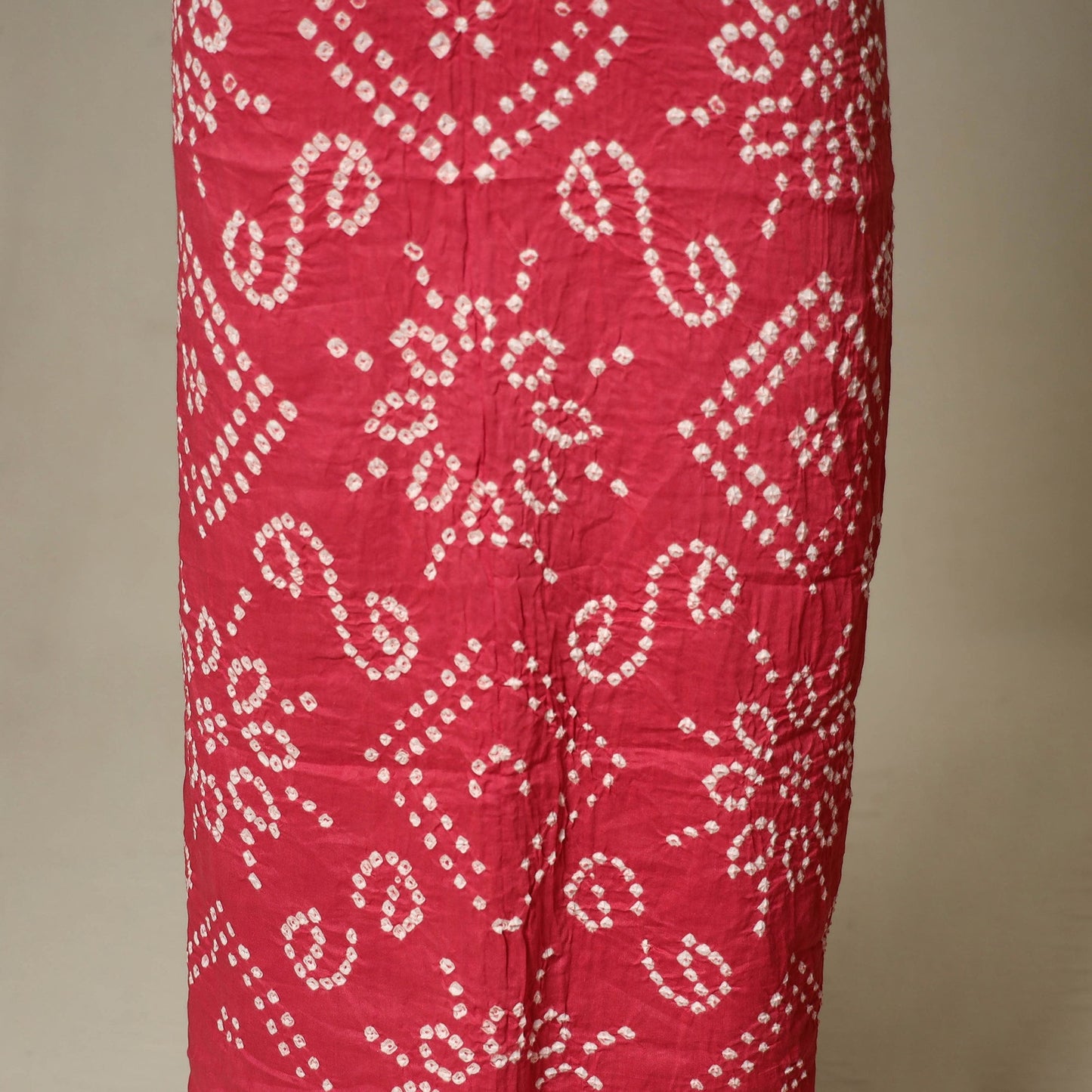 Pink - 3pc kutch tie-dye satin cotton unstitched bandhani