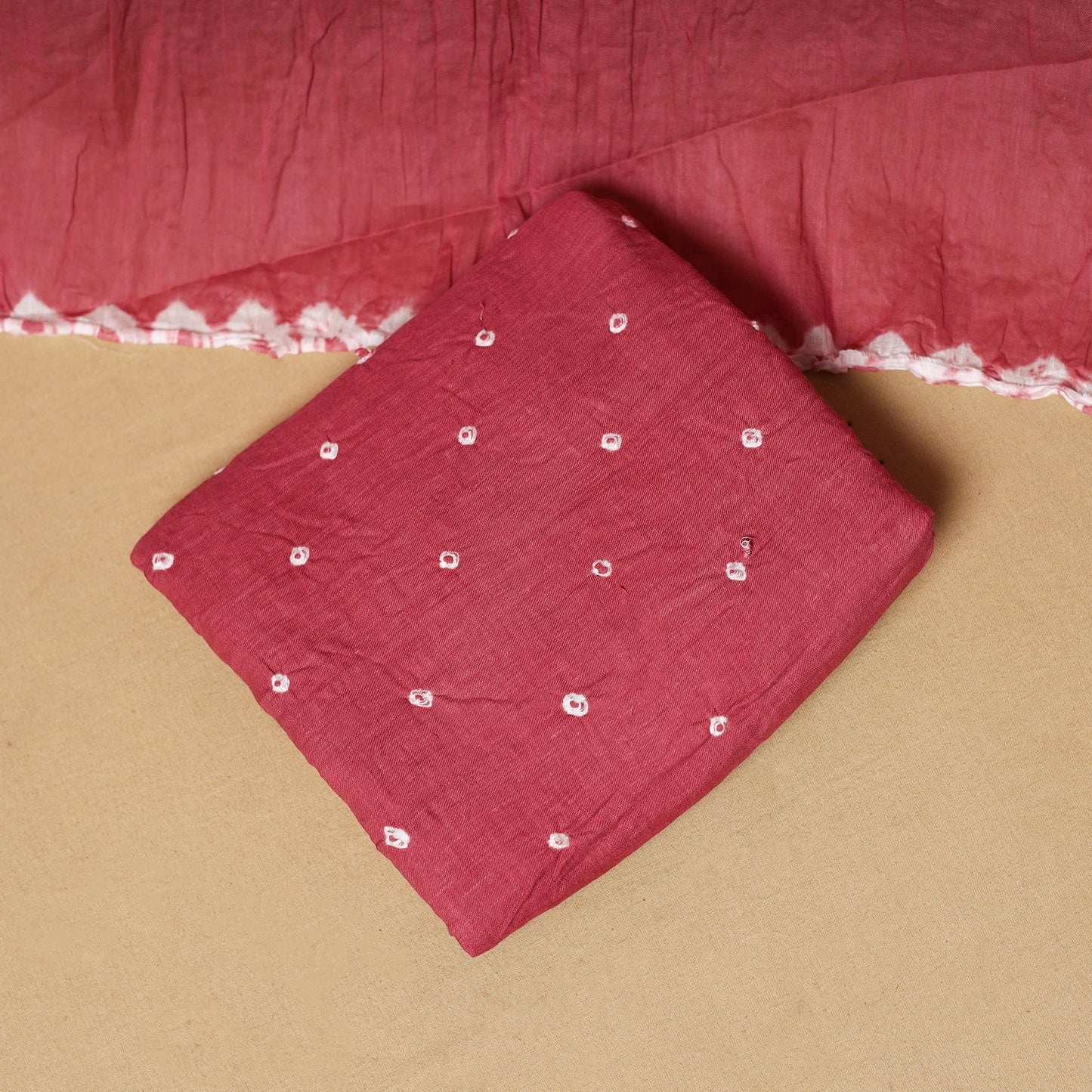 3pc kutch tie-dye satin cotton unstitched bandhani dress