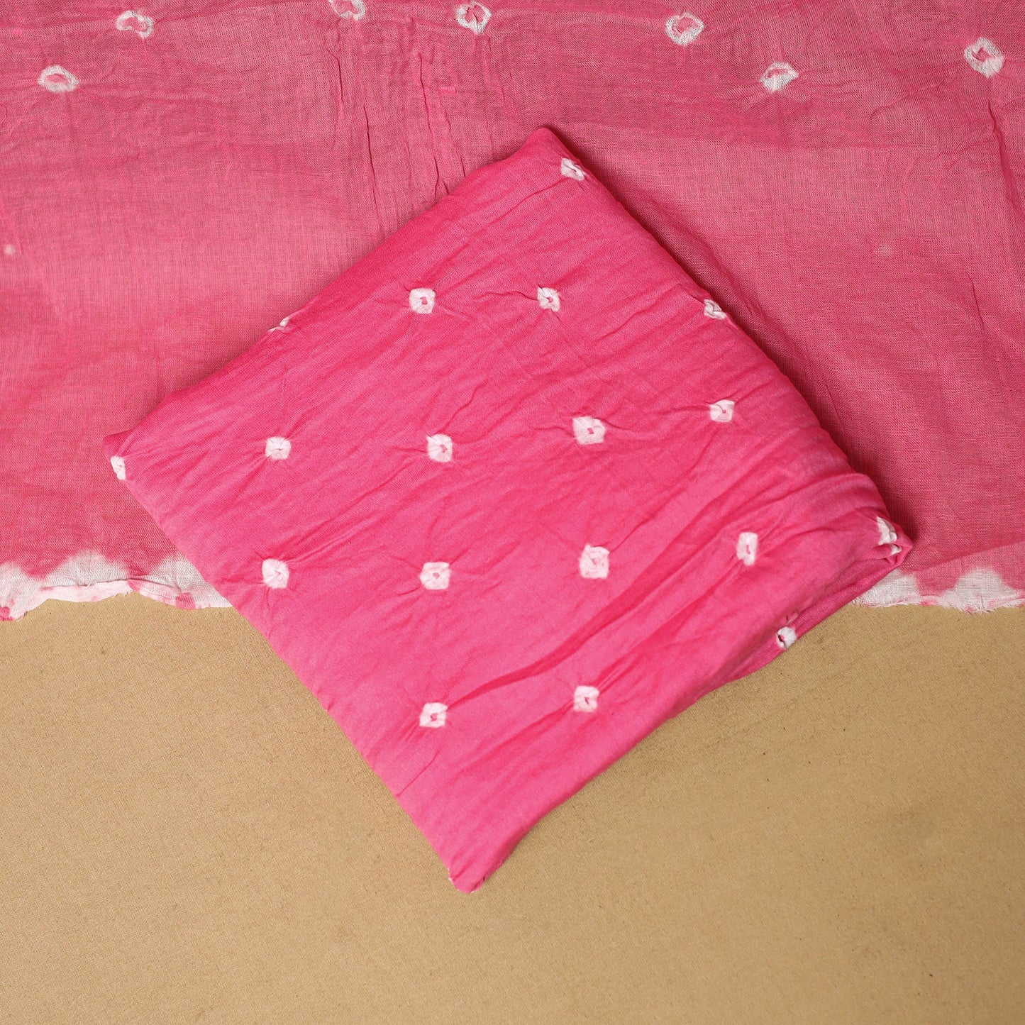 3pc kutch tie-dye satin cotton unstitched bandhani dress