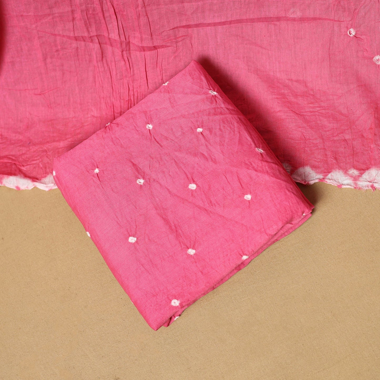 3pc kutch tie-dye satin cotton unstitched bandhani dress