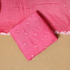 3pc kutch tie-dye satin cotton unstitched bandhani dress