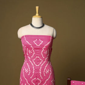 3pc kutch tie-dye satin cotton unstitched bandhani dress