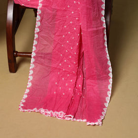 3pc kutch tie-dye satin cotton unstitched bandhani dress