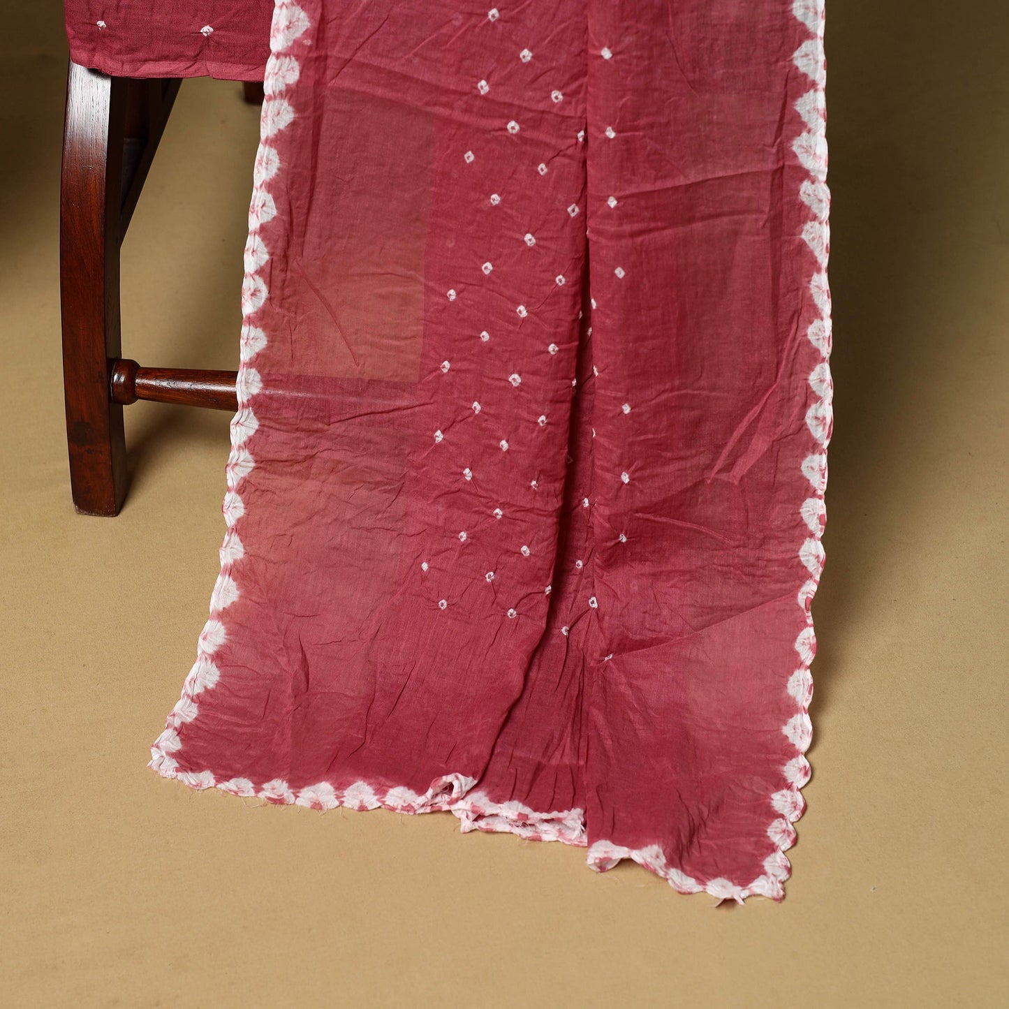 3pc kutch tie-dye satin cotton unstitched bandhani dress