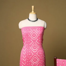 3pc kutch tie-dye satin cotton unstitched bandhani dress