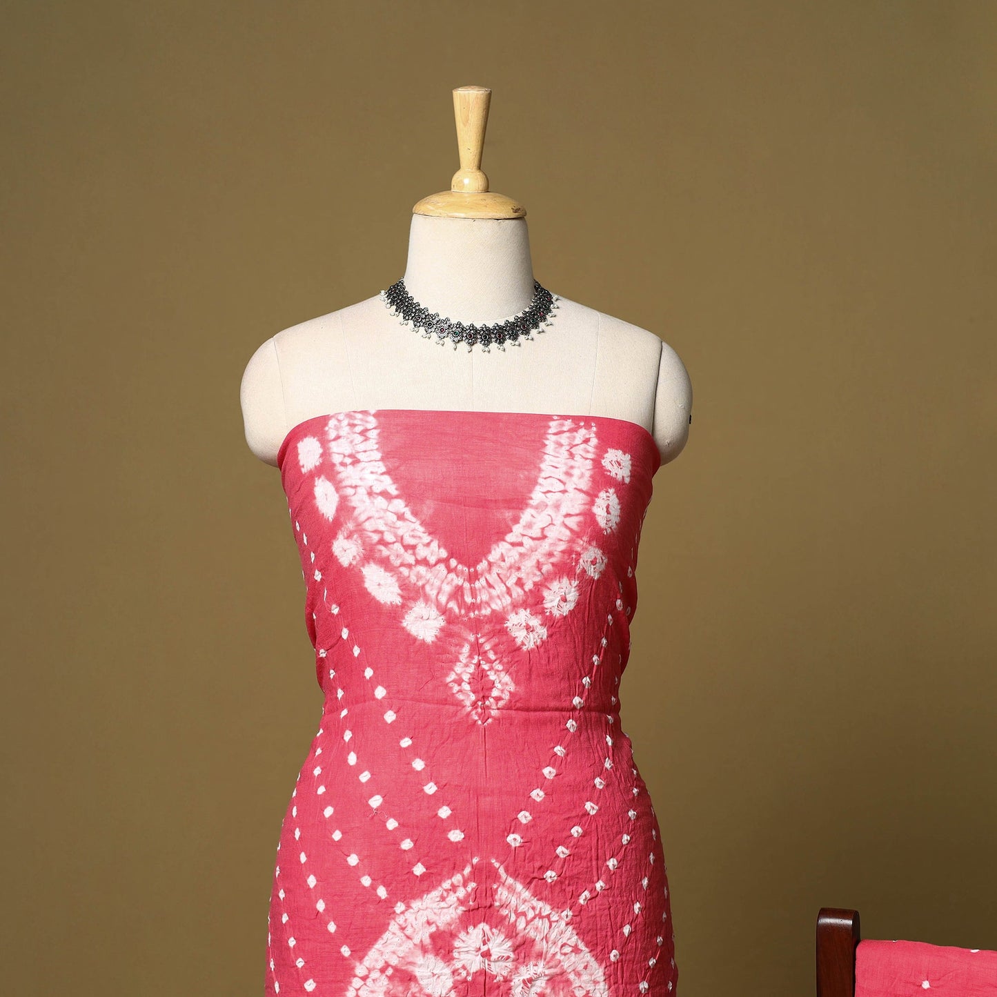 3pc kutch tie-dye satin cotton unstitched bandhani dress