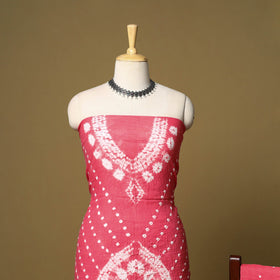 3pc kutch tie-dye satin cotton unstitched bandhani dress