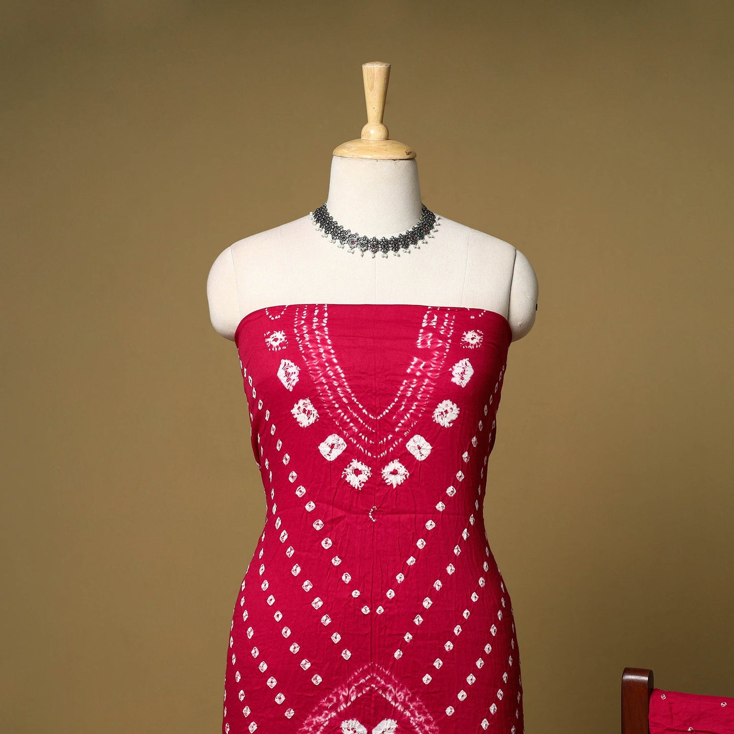 3pc kutch tie-dye satin cotton unstitched bandhani dress