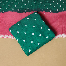 3pc kutch tie-dye satin cotton unstitched bandhani dress