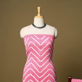 3pc kutch tie-dye satin cotton unstitched bandhani dress