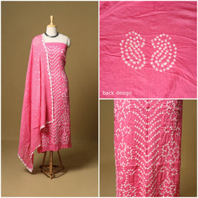 3pc kutch tie-dye satin cotton unstitched bandhani dress