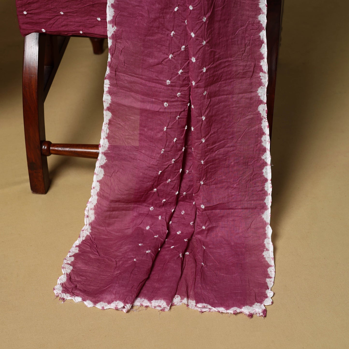 3pc kutch tie-dye satin cotton unstitched bandhani dress