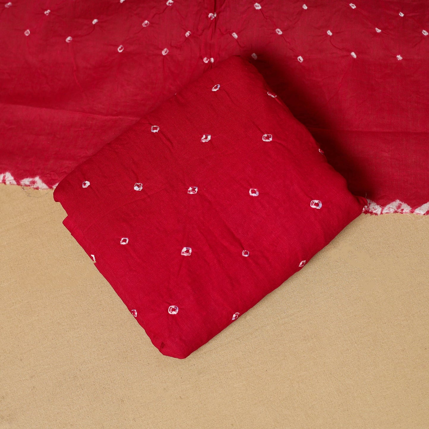 3pc kutch tie-dye satin cotton unstitched bandhani dress